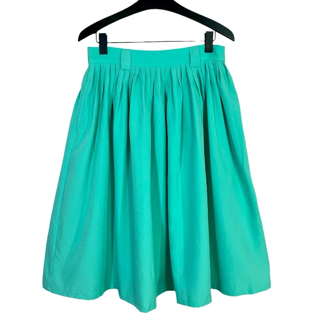 NWT Tailor & Twirl For Retro Fashion A-Line Midi Skirt in Seafoam Blue Size MED